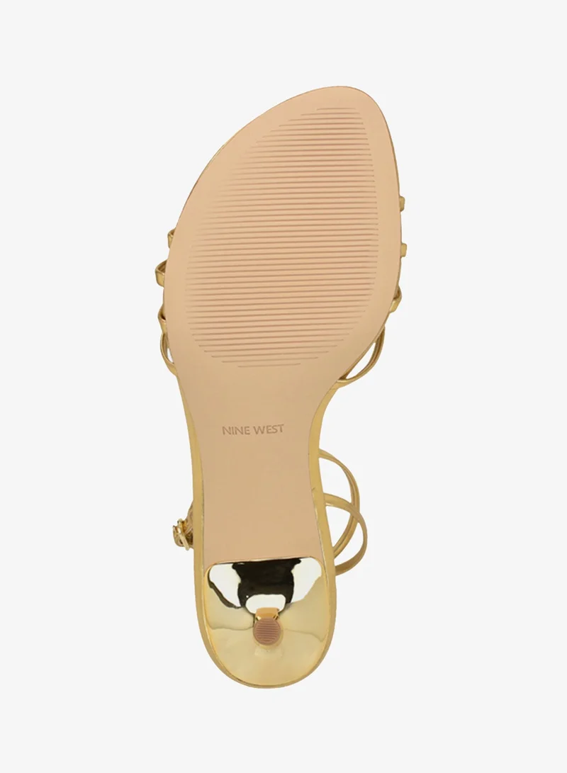 Nine West GOLD13408 Ankle Strap Mid Heel Sandals for Women | Best Price UAE