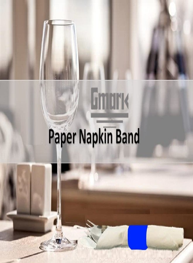 Gmark Paper Napkin Band Box of 2500, Paper Napkin Rings self Adhesive (Navy Blue) - Image 2