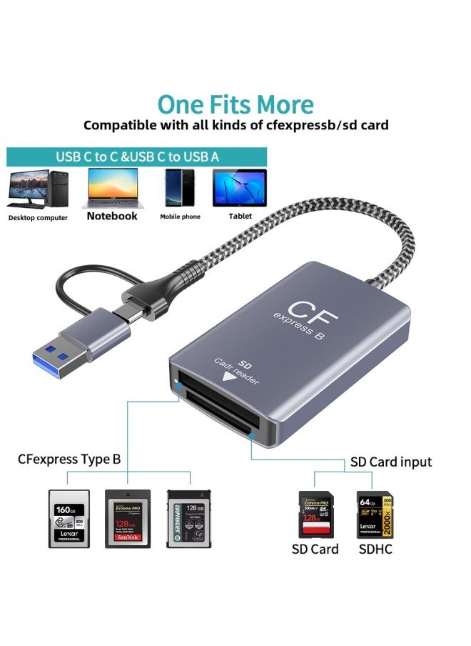 CFexpress Type B SD DSLR Camera Memory Card USB3.2Gen2 10Gbps High Speed Card Reader-Colour:CFexpress Type B