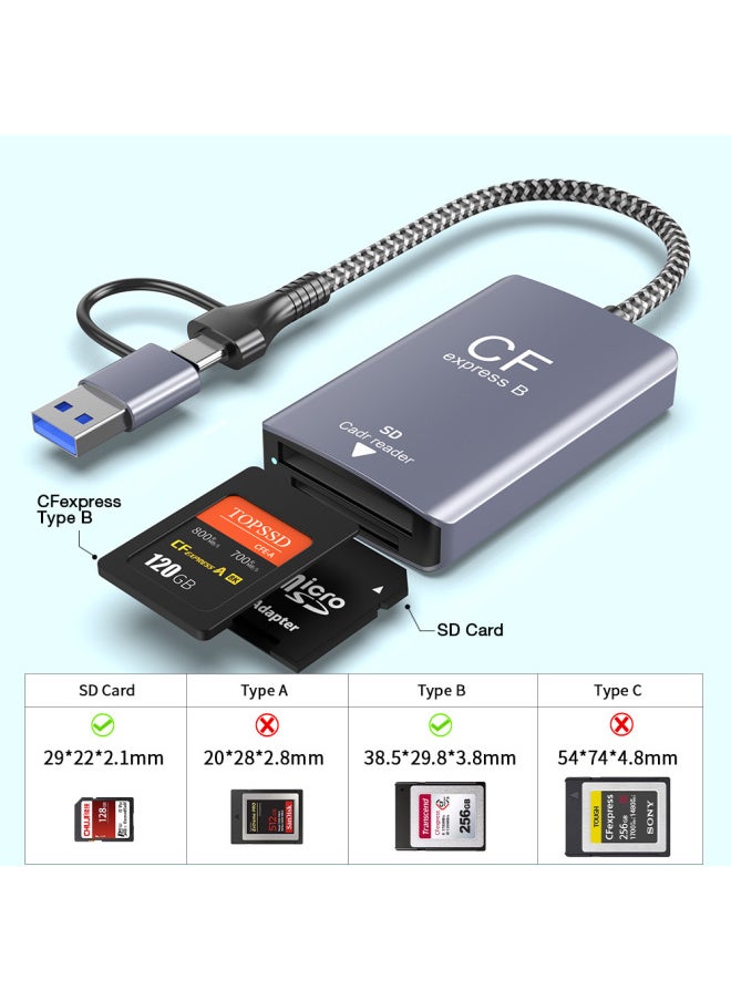 CFexpress Type B SD DSLR Camera Memory Card USB3.2Gen2 10Gbps High Speed Card Reader-Colour:CFexpress Type B