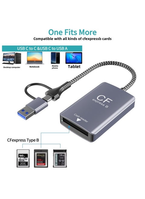CFexpress Type B SD DSLR Camera Memory Card USB3.2Gen2 10Gbps High Speed Card Reader-Colour:CFexpress Type B