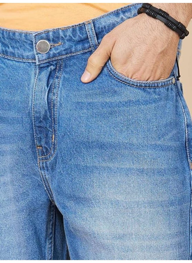 Styli جينز قطن دنيم للرجال بقصة عادية وغسلة متوسطة 30 - Image 3