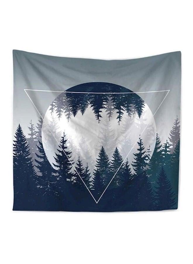 The Night Of Forest Printed Wall Tapestry Grey/Blue 150x130centimeter - Image 1