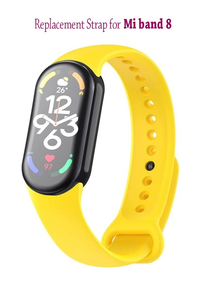 Soft Silicone Strap Replacement Band For Xiaomi Mi Band 8 - Yellow - Image 1