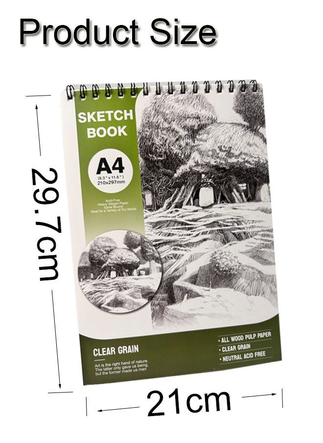 GBQ - 2PCS Sketchbook A4(21*29.7cm) Contains 30Sheets/Book, A Total Of 60Sheets Sketchbooks Spiral Bound Hardcover Art Books - Image 1