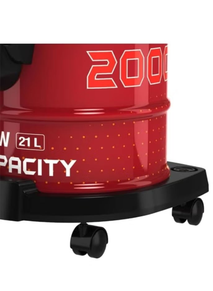 CRAFFT Vaccume Cleaner 2000W 21L Red - Image 3