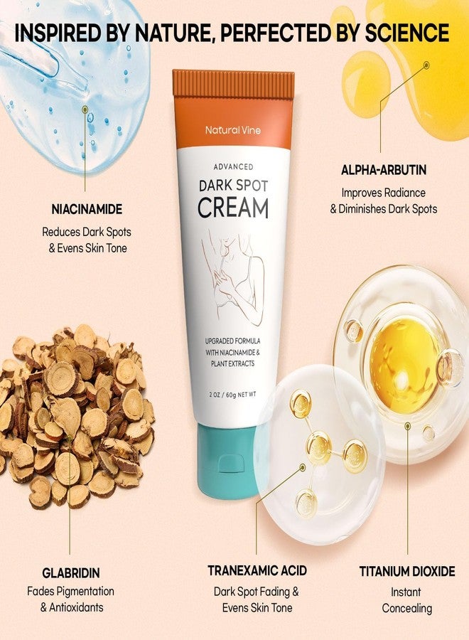 Natural Vine Dark Spot Corrector: Dark Spot Remover for Face Body in 4-8 Weeks - Instant Concealing & Age Brown Sun Faded Spot Remover Melasma Freckles Correcting with Niacinamide for Women & Men 60g - Image 3