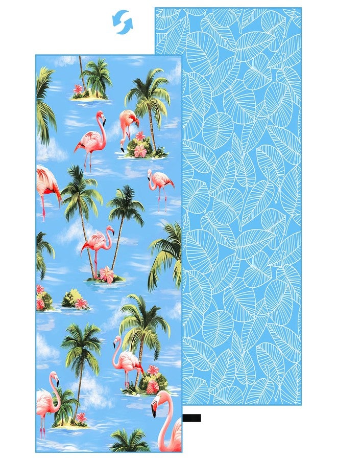 MelonBoat Oversized Microfiber Beach Towel Thin, Hawaiian-Inspired Flamingos Double Sided Printed Absorbent Compact Towel 1PC, Large Soft Swim Beach Towels for Women Men Adults, Summer Vacation Bath, 35"x71" - Image 1