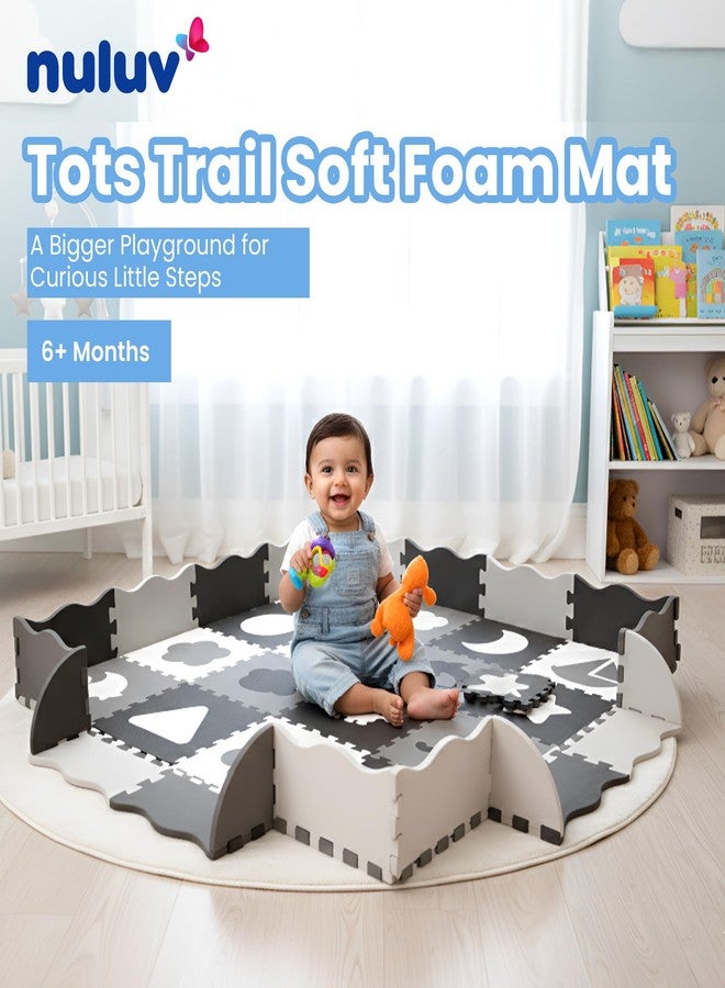 Nuluv Tots Trail Soft Foam Play Mat with Safety Fence for Babies and Toddlers, Large Non-Toxic Interlocking EVA Foam Floor Mat for Crawling and Play, for Kids 6+ Months - Image 4
