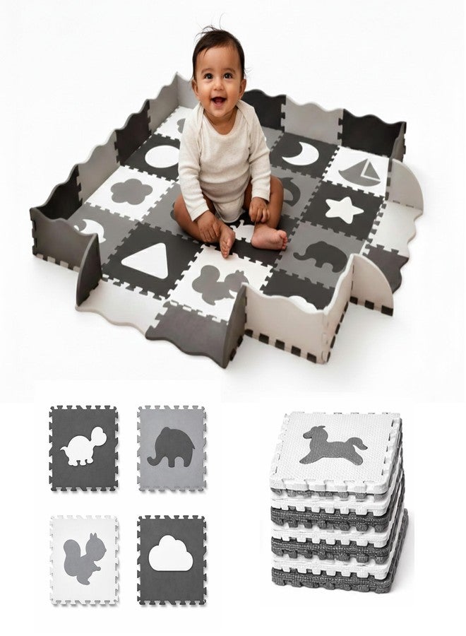 Nuluv Tots Trail Soft Foam Play Mat with Safety Fence for Babies and Toddlers, Large Non-Toxic Interlocking EVA Foam Floor Mat for Crawling and Play, for Kids 6+ Months - Image 2