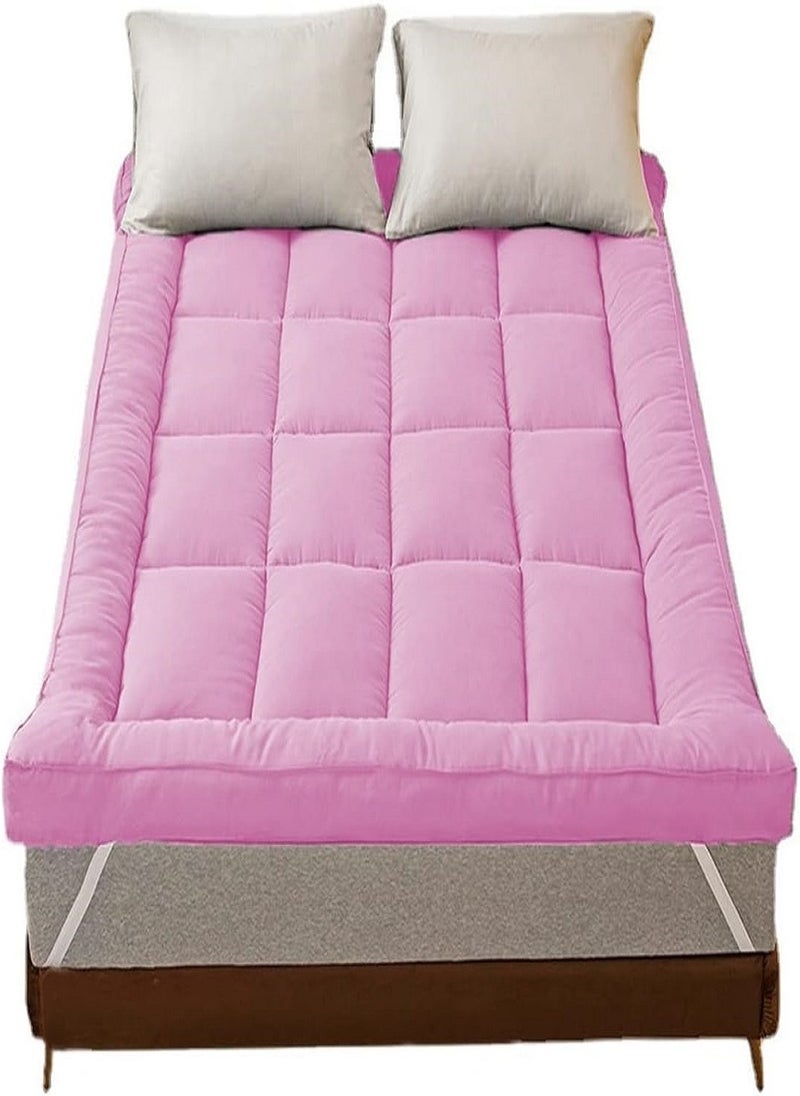 Blueberry Top Quality Box Stiched Cotton Mattress Topper With 4 Corner Elastic 6cm Thickness 150x200cm - Image 1
