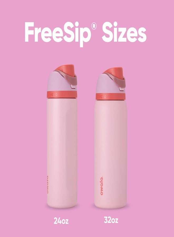 Owala FreeSip Insulated Stainless Steel Water Bottle with Straw for Sports and Travel, BPA-Free Sports Water Bottle, 24 oz, Pink, Angel Food Cake - Image 5