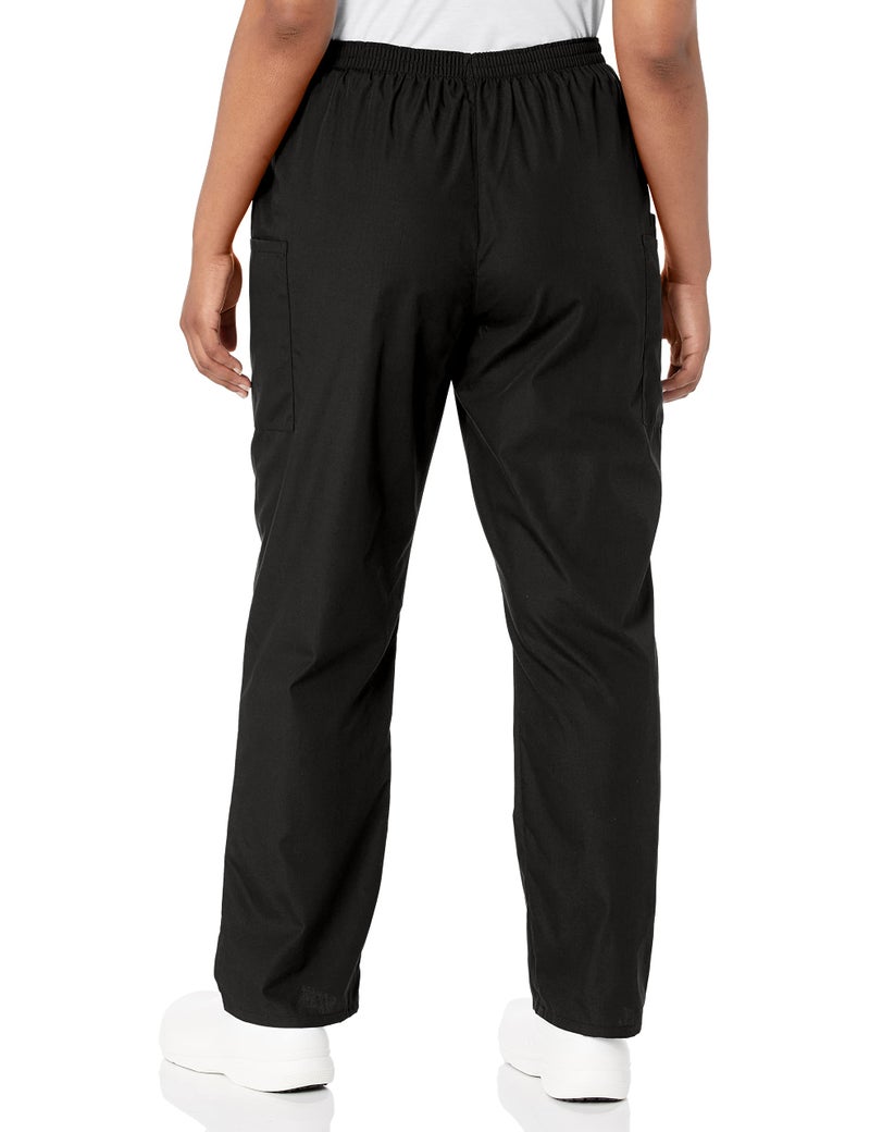 Cherokee Women's Size Workwear Elastic Waist Cargo Scrubs Pant, Black, Medium Tall - Image 2