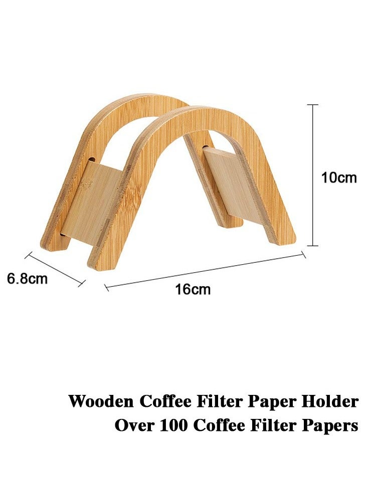 LeadMy Coffee Filter Holder, Coffee Filter Storage for 120 Filters, No-Odor Original Wood Filter Paper Container Stand, V60 V01 V02 Fan Shape Compatible, Home Café Office Use 16 x 7 x 10 cm - Image 5