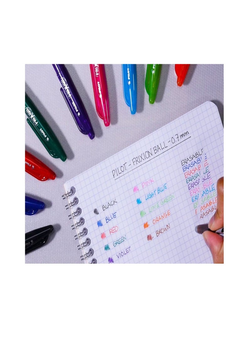 PILOT 3-Piece Frixion Erasable Ball Pen 0.7mm Tip Black Ink  - Image 3