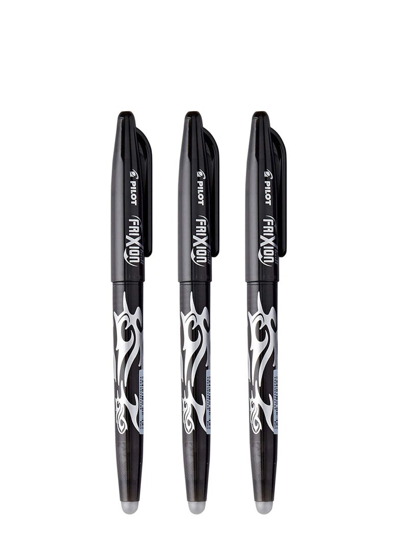 PILOT 3-Piece Frixion Erasable Ball Pen 0.7mm Tip Black Ink  - Image 1
