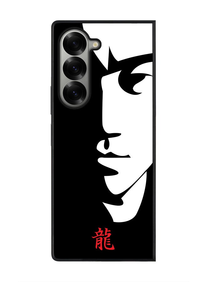 Stylizedd Rugged Black edge case for Samsung Galaxy Z Fold6, Slim fit Soft Case Flexible Anti Drop TPU Gel Thin Cover -  Tibute - Bruce Lee (Black)  - Image 1
