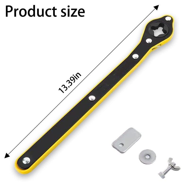zipelo Ratchet Wrench, Labor-Saving Scissor Jack Lug Wrench With Forward and Reverse Knob Design, Long Handle Tool for Tire Wheel, Universal Accessories Fit for Small Cars SUV - Image 2