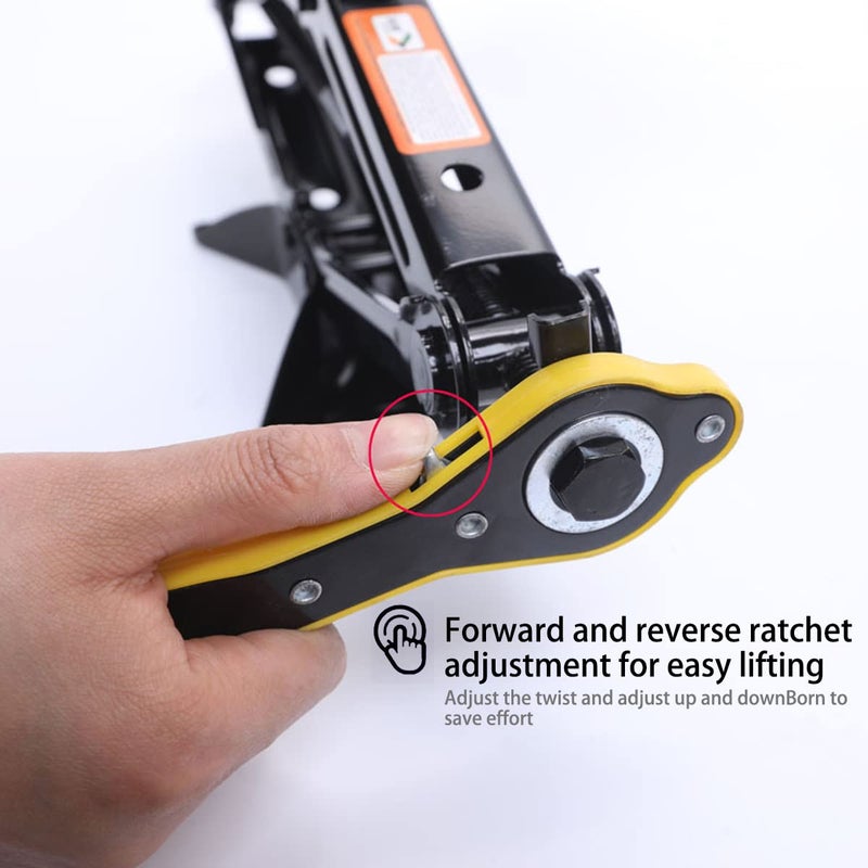 zipelo Ratchet Wrench, Labor-Saving Scissor Jack Lug Wrench With Forward and Reverse Knob Design, Long Handle Tool for Tire Wheel, Universal Accessories Fit for Small Cars SUV - Image 4