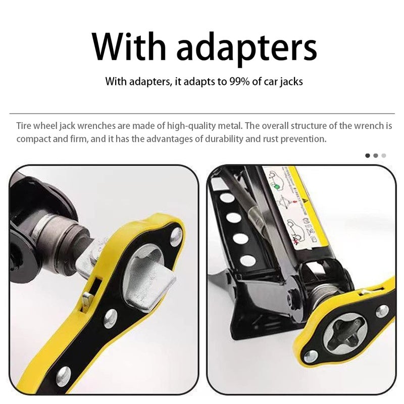 zipelo Ratchet Wrench, Labor-Saving Scissor Jack Lug Wrench With Forward and Reverse Knob Design, Long Handle Tool for Tire Wheel, Universal Accessories Fit for Small Cars SUV - Image 3