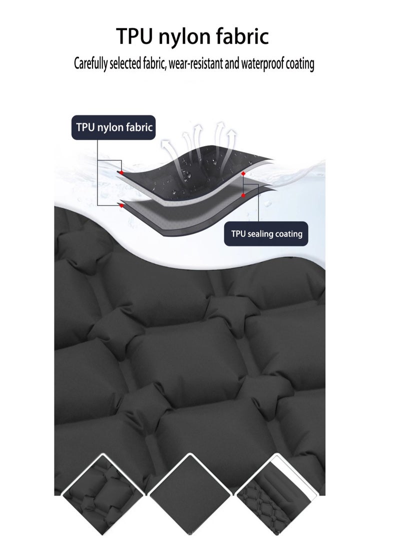 XiuWoo Ultralight Inflatable Sleeping Mat, Foldable Camping Sleeping Pad, Outdoor Waterproof Camping Air Mattress with Pillow, Pump, Storage Bag for Camping, Backpacking, Hiking, Tent Traveling  - Image 4
