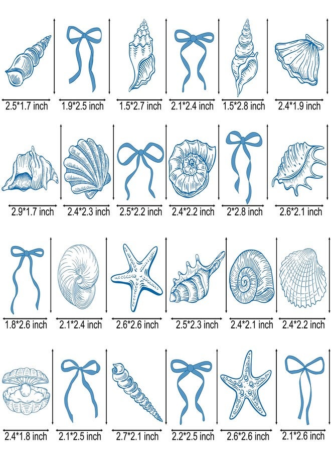 اوموني زينة كب كيك على شكل نجمة البحر وأصداف البحر، 24 قطعة، زينة كعك حفلات بحرية ساحلية، صدفة بحرية زرقاء، زينة كب كيك لحفلات الزفاف تحت البحر وحفلات أعياد الميلاد - Image 4