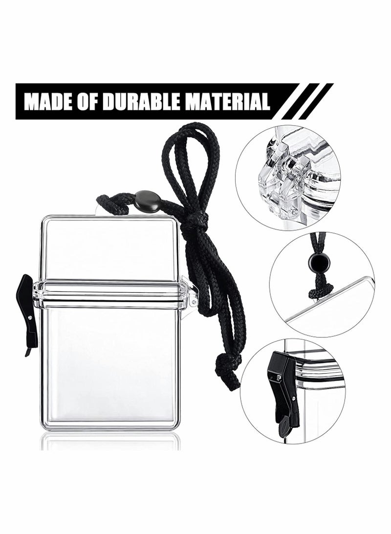 Excefore Waterproof Case ID Card Badge Holder 3 Pieces Floating Sports Case Locker with Hanging Ring and Rope for ID Card Credit Card and Other Small Items Locker Supplies - Image 5