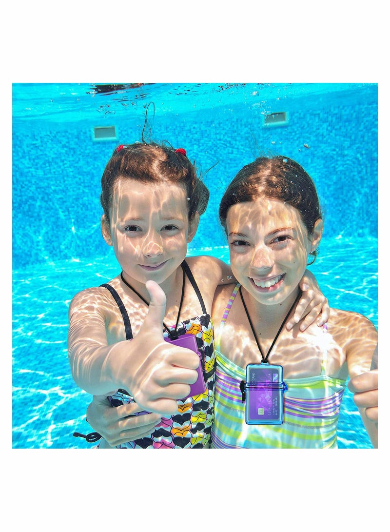 Excefore Waterproof Case ID Card Badge Holder 3 Pieces Floating Sports Case Locker with Hanging Ring and Rope for ID Card Credit Card and Other Small Items Locker Supplies - Image 2