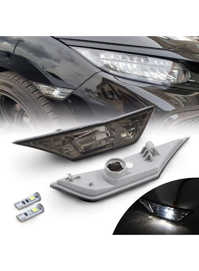 Front LED Side Marker Lights for Honda Civic 10th Gen 2016-2021 Coupe Hatchback With 2Pcs T10 Light Bulbs OEM#HO2551127N - Image 4