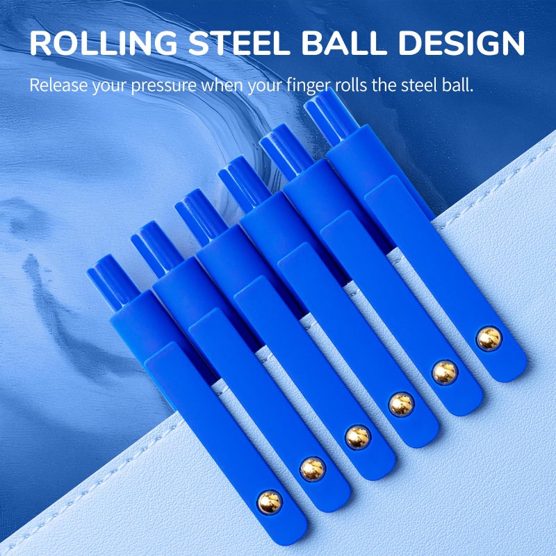 UIXJODO Blue Pens, 6 Pcs Blue Ink Pens Fine Point Smooth Writing Pens, 0.5mm Colored Ink Gel Pens for Journaling Note Taking, School Supplies Gifts for Women (6 Pcs Gold Blue - Blue Ink) - Image 3