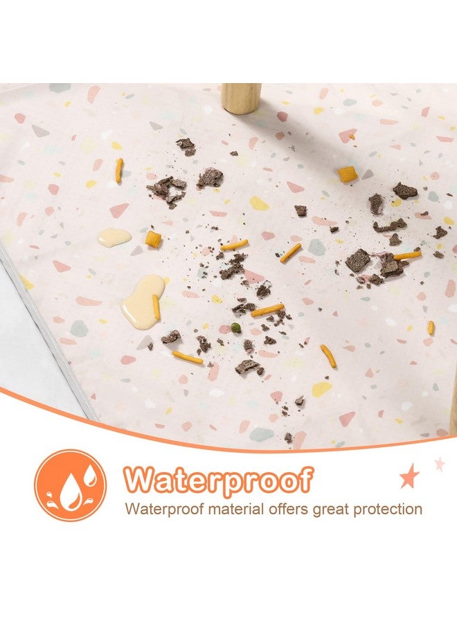 CLYMENE Splat Mat For Under High Chair | 51X51 Inch Anti-Slip Baby Splash Mat | Waterproof & Washable Spill Mat For Highchair Floor And Infant Play (Terrazzo Treasure)  - Image 4