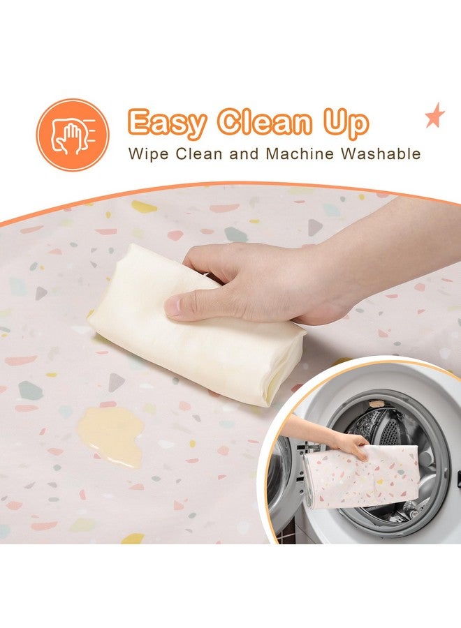 CLYMENE Splat Mat For Under High Chair | 51X51 Inch Anti-Slip Baby Splash Mat | Waterproof & Washable Spill Mat For Highchair Floor And Infant Play (Terrazzo Treasure)  - Image 5