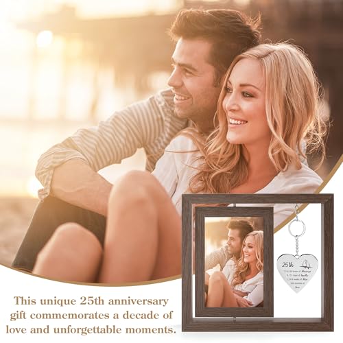 HELORAY 25th Wedding Anniversary Picture Frame Gifts for Couple Unique 25 Silver Anniversary Presents 25 Year Anniversary Decorations Gifts for Husband Wife Friends Parents Her Him - Image 3