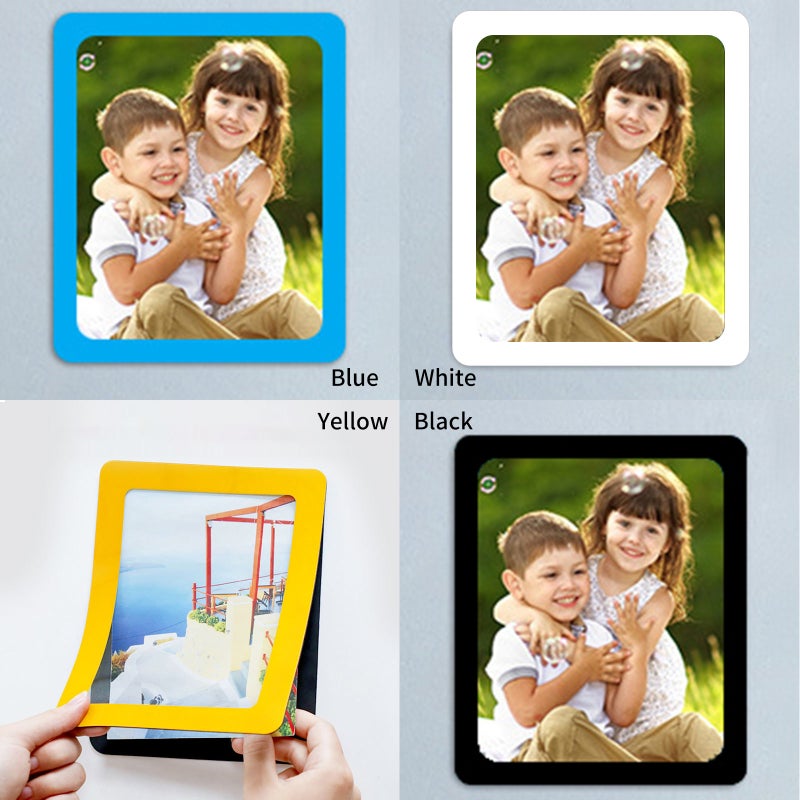 Magnetic Picture Frame Yellow Type 2 Slam-proof Magnetic Back Collage Photo Frame for Refrigerator Locker Metallic Surfaces - Image 2
