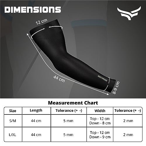 XTRIM Unisex Arm Compression Sleeves for Outdoor & Indoor, Dust and Sun Protection Sleeves for Men & Women, Arm Sleeves for Bike Riding, Cricket, Running & Basketball (Medium, Jet Black) - Image 4