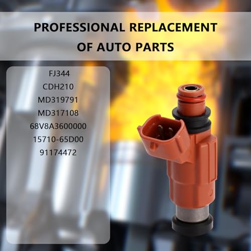 NECATUO Set of 4 Fuel Injectors Compatible with Yamaha Outboard 115 HP Marine Mitsubishi Eclipse Galant Mirage Chrysler Dodge Suzuki Replaces FJ344 CDH210 1571065D00 - Image 3