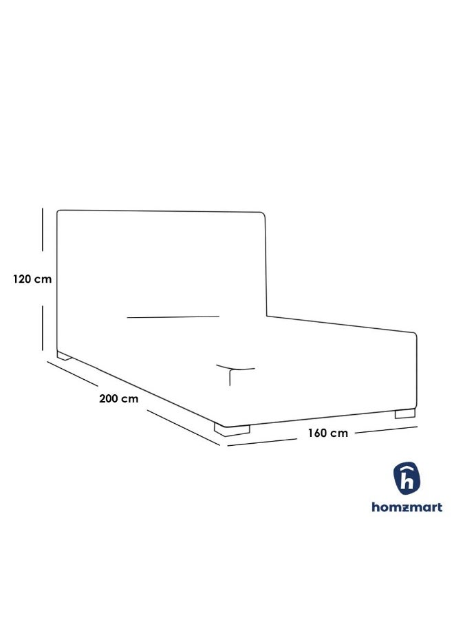 Homzmart Swedish Wood and MDF King Bed 200x160x120 cm - Off White  - Image 2