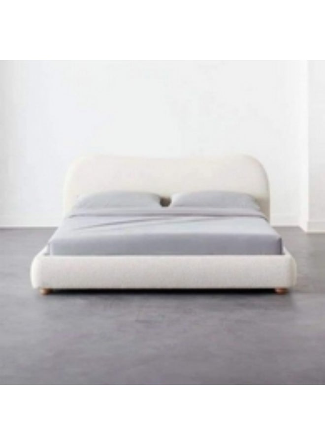 Homzmart Swedish Wood and MDF King Bed 200x160x120 cm - Off White  - Image 3