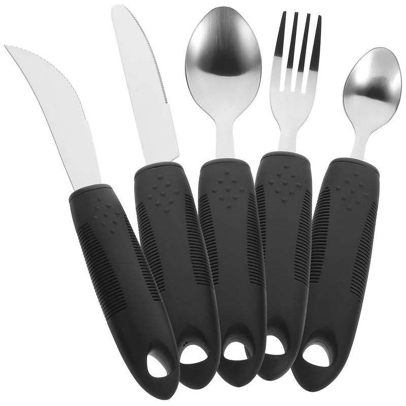 Adaptive Cutlery Set for Seniors and Arthritis Patients Stainless Steel Non Slip Grip Lightweight Rehabilitation Utensils - Image 2