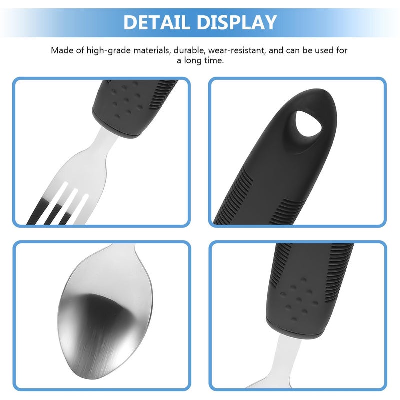 Adaptive Cutlery Set for Seniors and Arthritis Patients Stainless Steel Non Slip Grip Lightweight Rehabilitation Utensils - Image 3