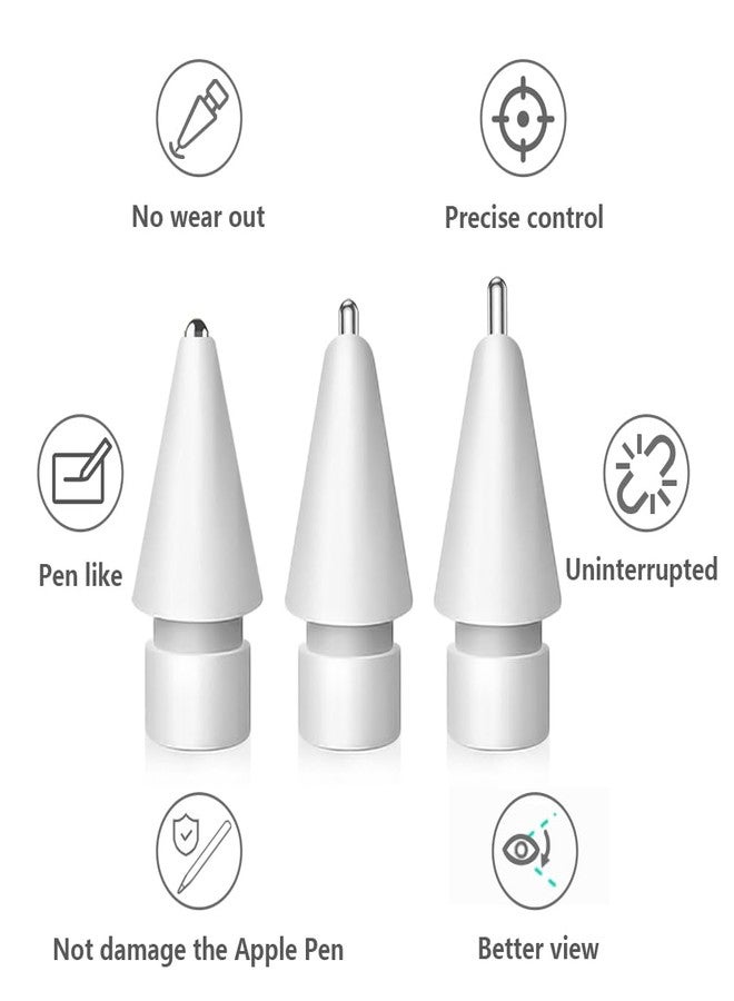 SIXFU Replacement Tips for Apple Pencil, Upgraded No Wear Out Metal Apple Pencil Tips for Apple Pencil 1st/ 2nd Gen/USB-C Apple Pencil Tip(8 PCS) - Image 3