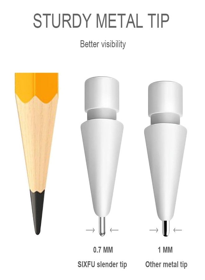 SIXFU Replacement Tips for Apple Pencil, Upgraded No Wear Out Metal Apple Pencil Tips for Apple Pencil 1st/ 2nd Gen/USB-C Apple Pencil Tip(8 PCS) - Image 4