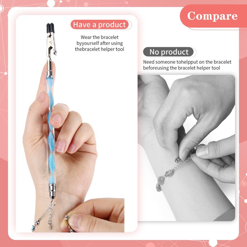 WIFORT 2 in 1 Bracelet Helper Tool -WIFORT Bracelet Helper to Put on Yourself, Quick Release Fastening Jewelry Clasp Helpers,Bracelet Assist Tool with Hook for Jewelry, Necklace, 197mm Extended Design - Image 2