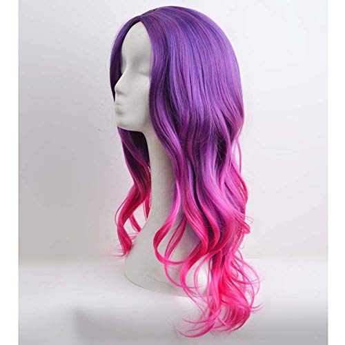 MAGQOO Purple to Hot Pink Wig Long Curly Wavy Purple Meganta Wigs for Women Girls Heat Resistant Hight Density Synthetic Wigs - Image 3