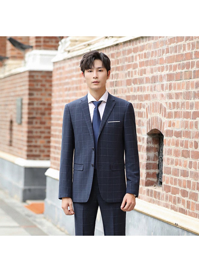 ROMON بدلة + بنطلون】بدلة رجال مريحة بقصة ضيقة تناسب الرجال في حفلات الزفاف - Image 3