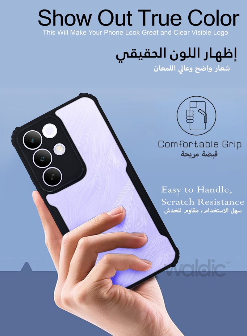 ولديك جراب فاخر لهاتف ريلمي سي 85 برو | غطاء سيليكون فاخر مصمم خصيصًا لهاتف Realme C85 Pro | جراب حماية رفيع للكاميرا والكاميرا والسقوط لهاتف Realme C85 Pro - شفاف/أسود - Image 4