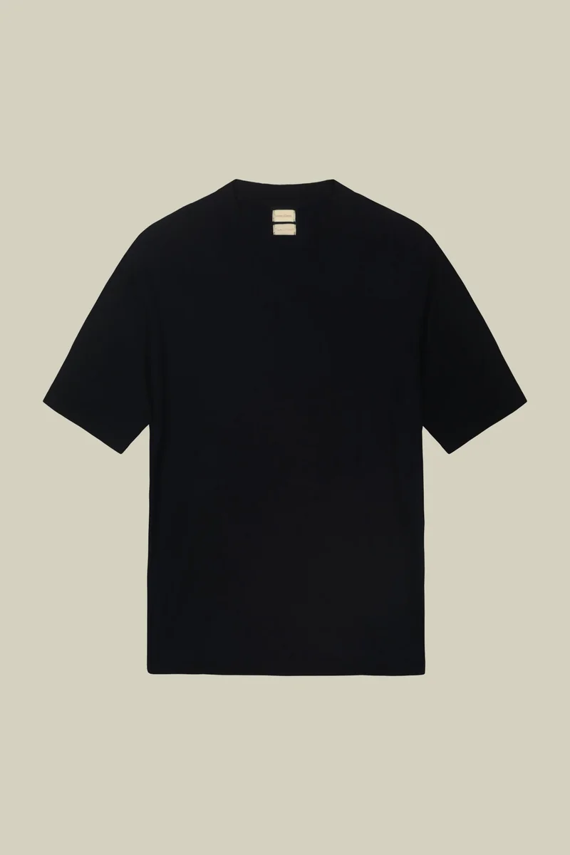 Doppelganger Blue Men's 100% cotton crepe knitted T-Shirt with short sleeves - Blue Navy for Men | Best Price UAE