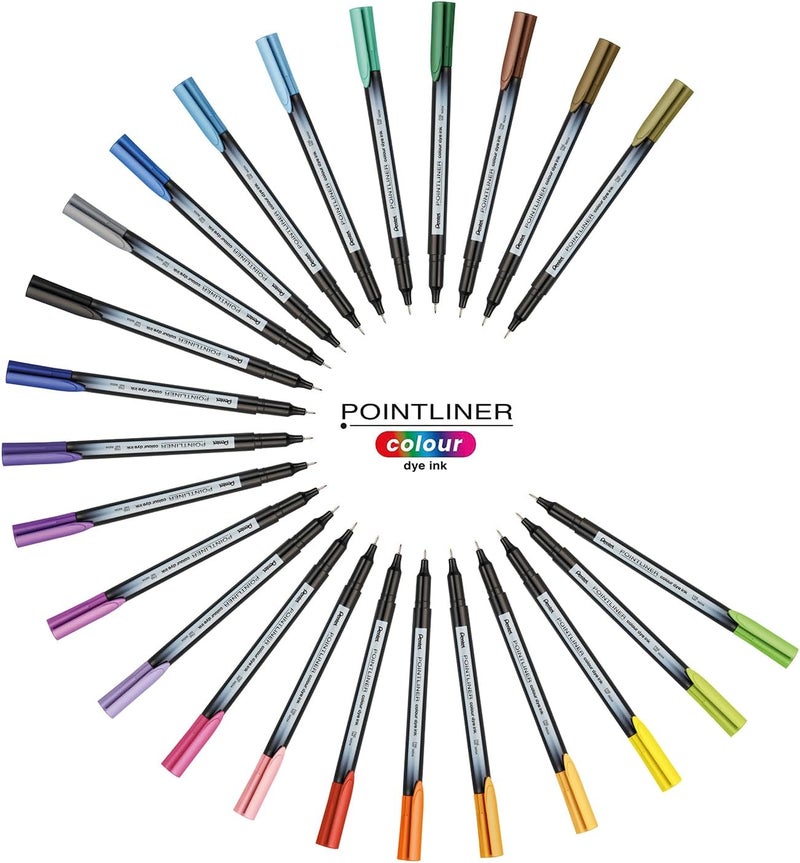 بنتل قلم Pentel S40 Pointliner، حبر صبغي ملون، سمك خط 0.4 مم، لون أزرق توبراز (قلم واحد) - Image 5