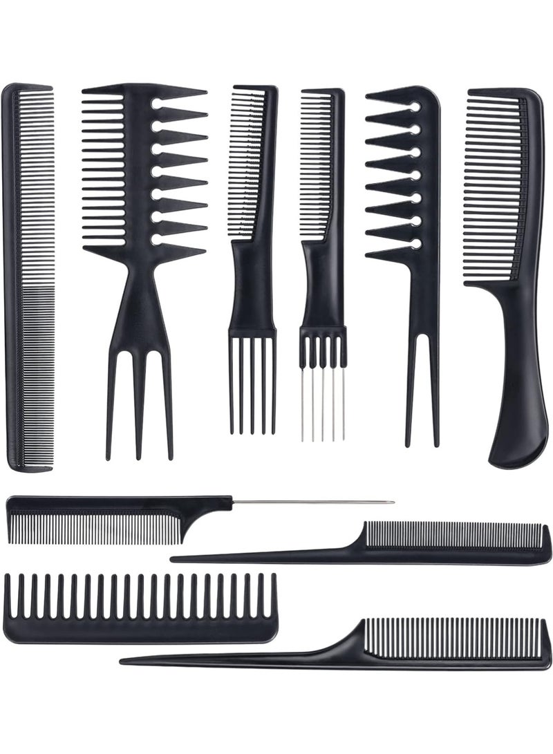 l&wen 10Pcs Comb Set, Professional Hair Styling Combs, Anti-Static barber Combs Kit for Detangling, Fine & Thick Hair - Image 1
