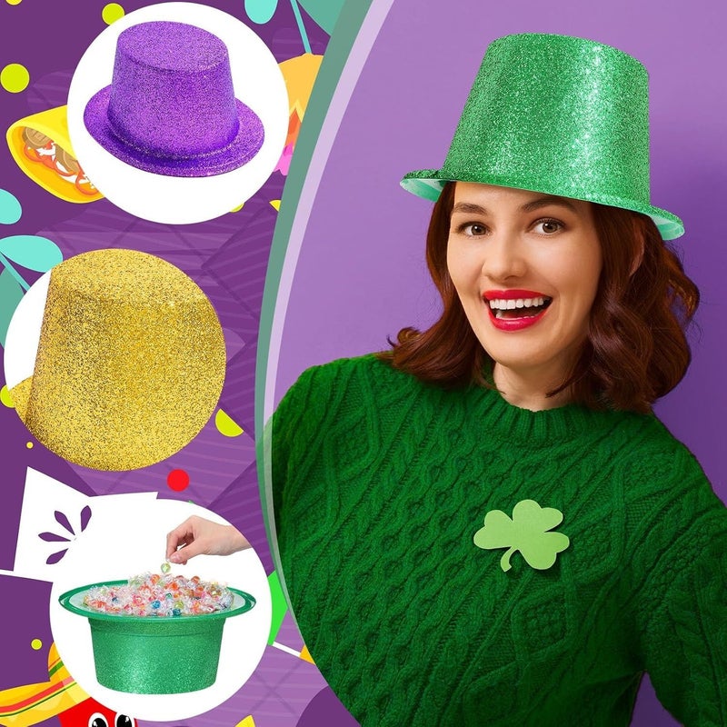9 قبعات حفلات وبريق من مادة PVC، ملحقات كرنفال متعددة الألوان متألقة لمهرجان Mardi Gras - Image 4